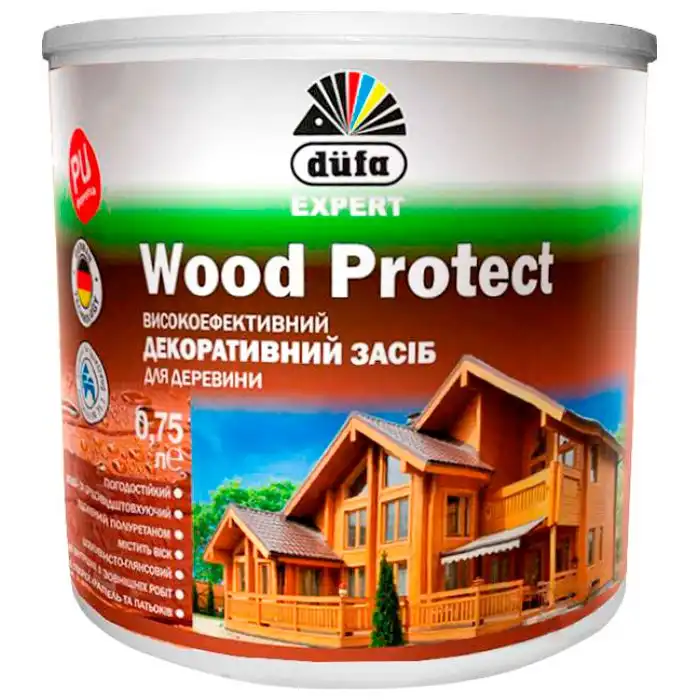 Лазур Dufa DE Wood Protect, 0,75 л, прозорий, 1201030248 купити недорого в Україні, фото 1