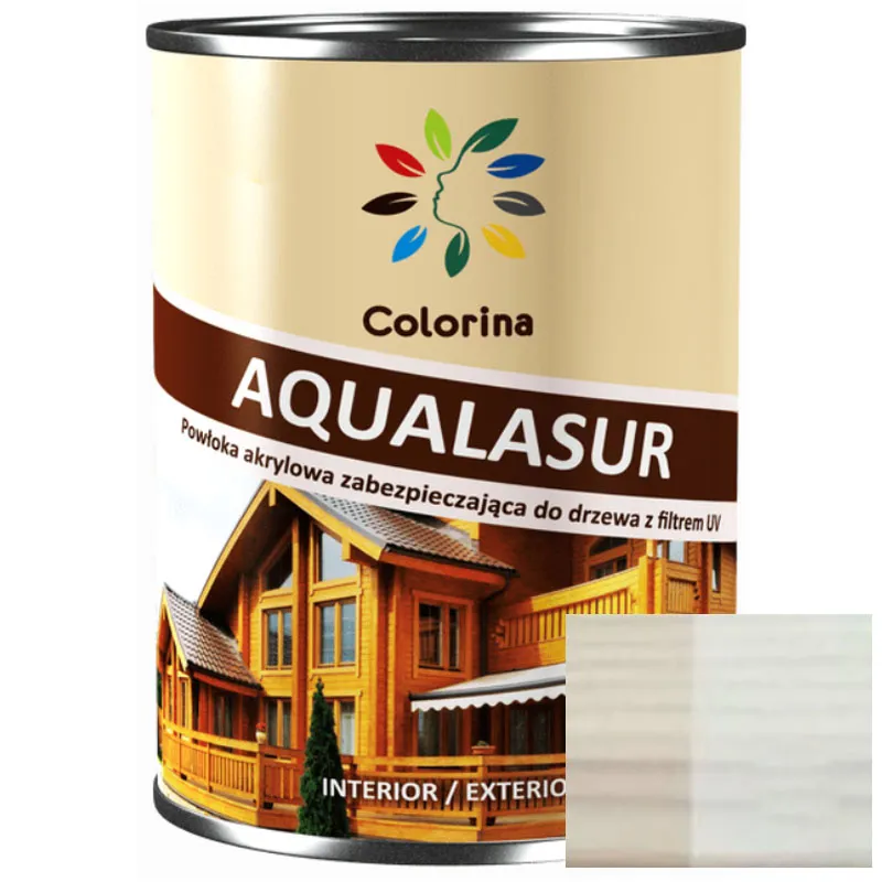 Лазурь Colorina Aqualasur, 0,75 л, белый купить недорого в Украине, фото 1