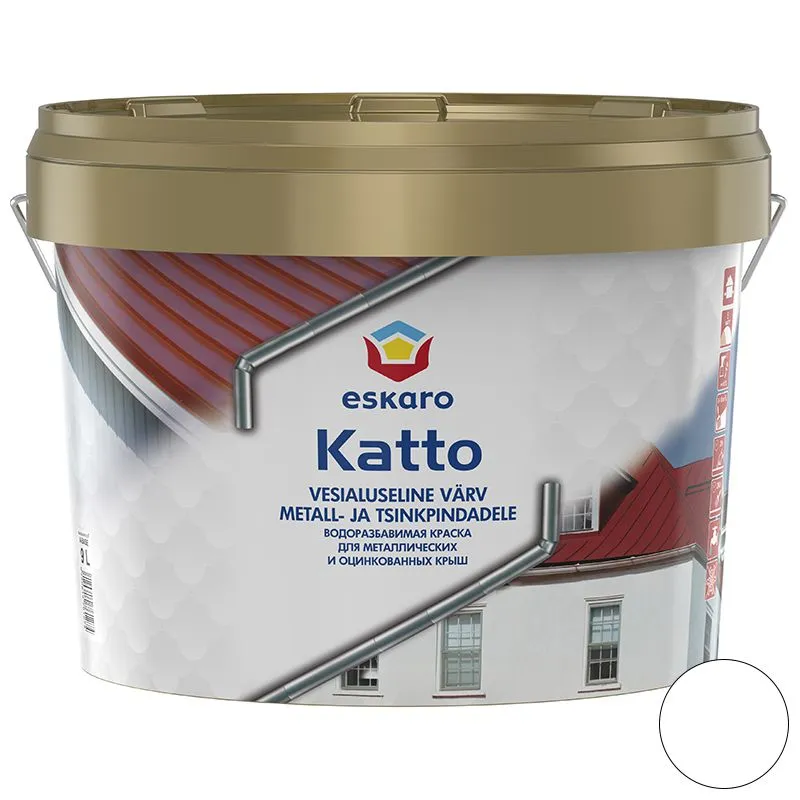 Фарба Eskaro Katto для дахів, 2,7 л, база A, білий, 3209100000 купити недорого в Україні, фото 1