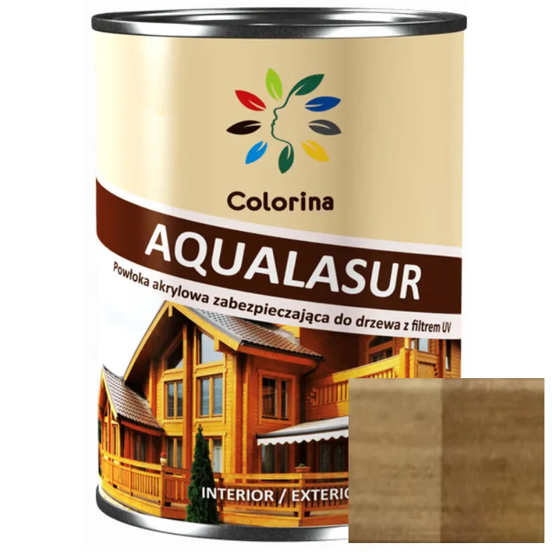 Лазур Colorina Aqualasur, 0,75 л, дуб купити недорого в Україні, фото 1