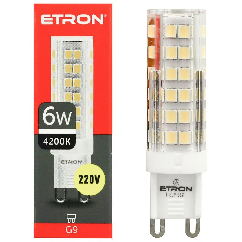 Лампа світлодіодна Etron, 6 W, G9, 4200 K, 220 V, 1-ELP-882 купити недорого в Україні, фото 1