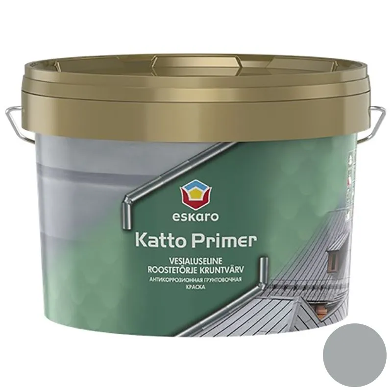 Грунт-фарба Eskaro Katto Primer, 2,7 л, світло-сірий, 3209100000 купити недорого в Україні, фото 1