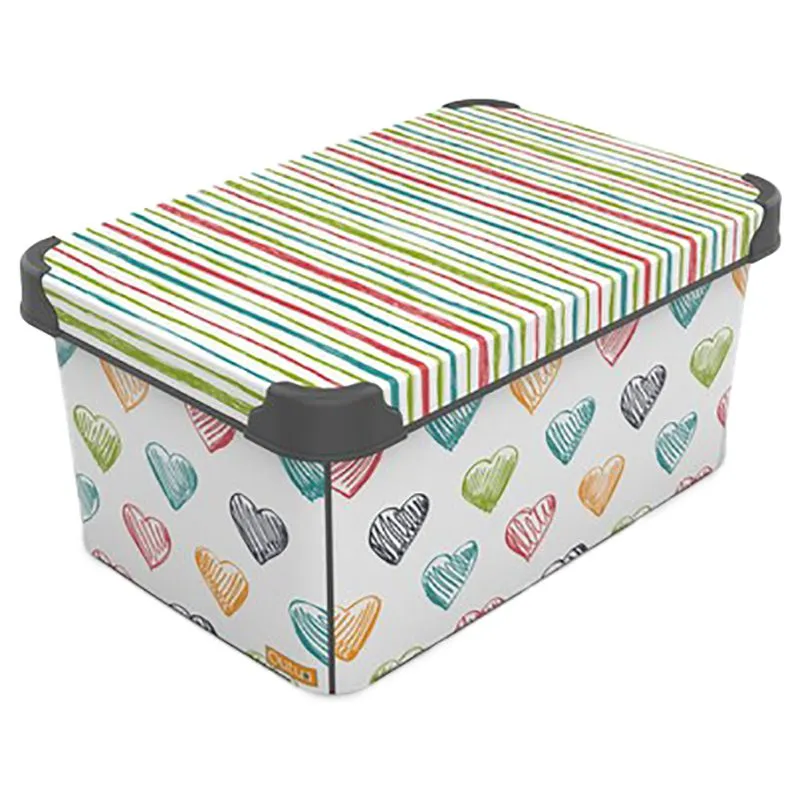 Бокс с крышкой Qutu Style Box Colored Zigzag, 10 л, в ассортименте, 673926 купить недорого в Украине, фото 2