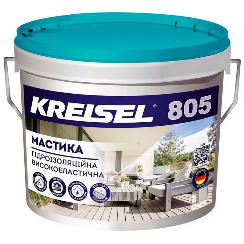 Мастика гідроізоляційна Kreisel 805, 7 кг купити недорого в Україні, фото 1