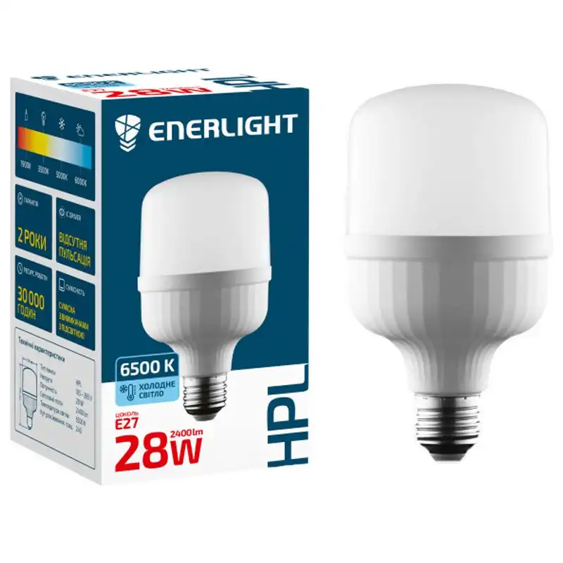Лампа Enerlight HPL, E27, 28W, 6500K, HPLE2728SMDC купити недорого в Україні, фото 1