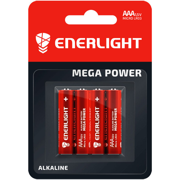 Купить Батарейка Enerlight Mega, Alkaline, AAA BLI 4 в Украине — ОЛДИ