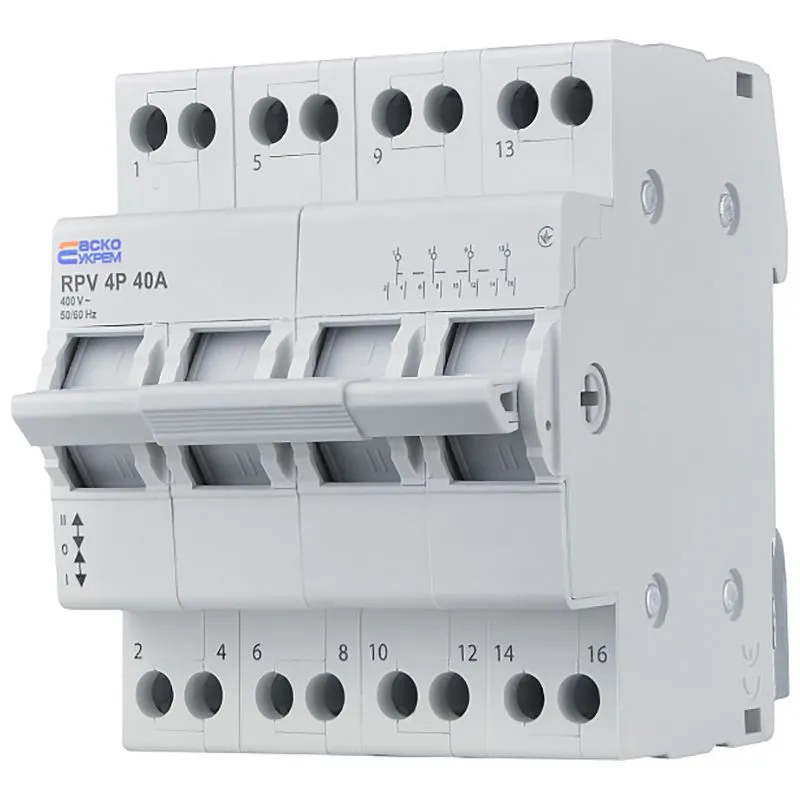 Ручний перемикач вводу Аско-Укрем I-0-II RPV, 4P, 40A, A0010220012, фото 2 Ручний перемикач вводу Аско-Укрем I-0-II RPV, 4P, 40A, A0010220012 купити недорого в Україні, фото 2