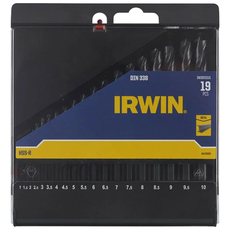 Набір свердл по металу Irwin HSS-R, 1-10 мм, 19 шт, IW3031515 купити недорого в Україні, фото 2
