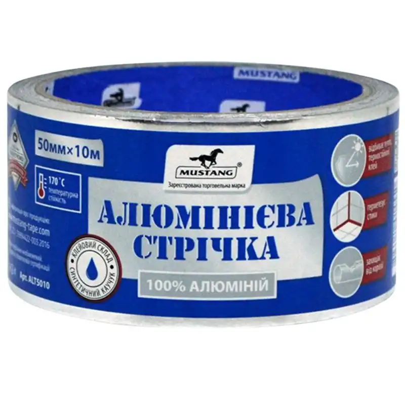 Стрічка алюмінієва Mustang, 50 мм х 10 м, ALT5010 купити недорого в Україні, фото 1