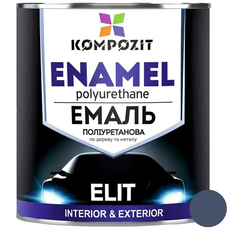 Эмаль полиуретановая Kompozit Elit, 0,6 л, RAL 7024 графит глянцевый купить недорого в Украине, фото 1