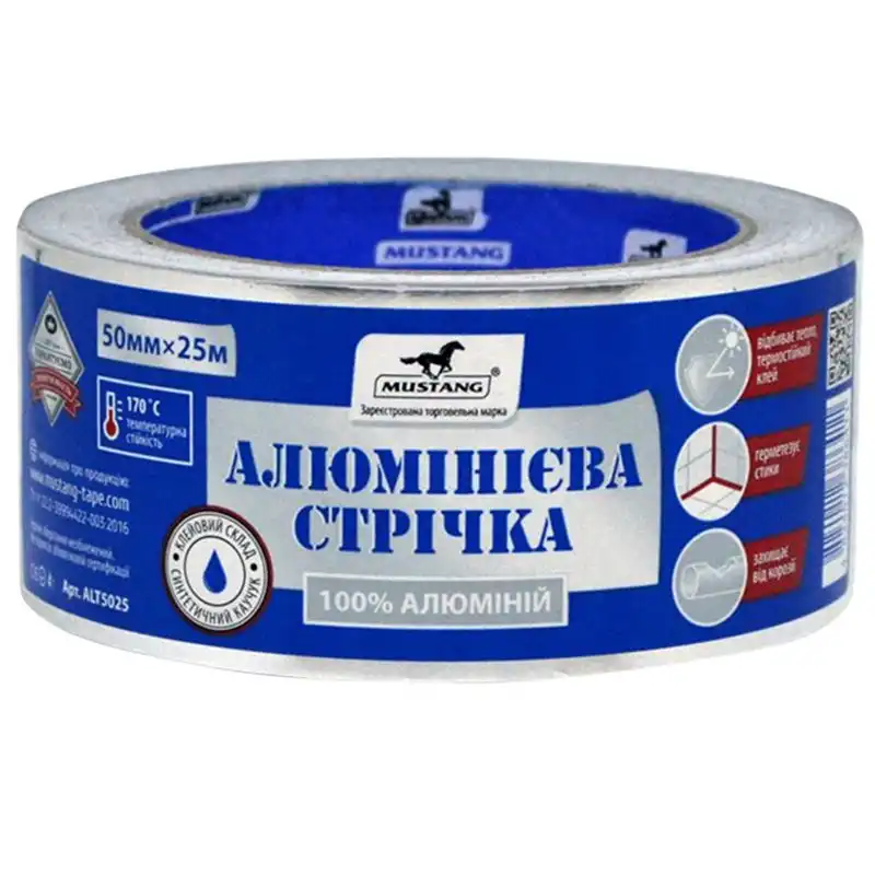 Лента алюминиевая Mustang, 50 мм х 25 м, ALT5025 купить недорого в Украине, фото 1