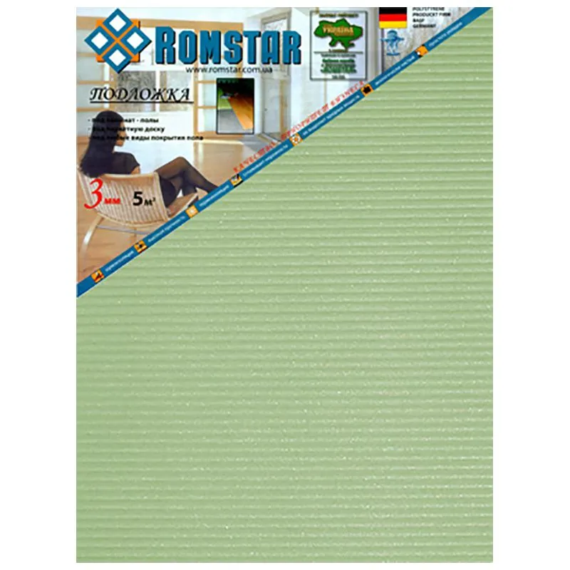 Подложка листовая Romstar, 500х1000х3 мм, 5 кв.м, 10 шт. купить недорого в Украине, фото 1
