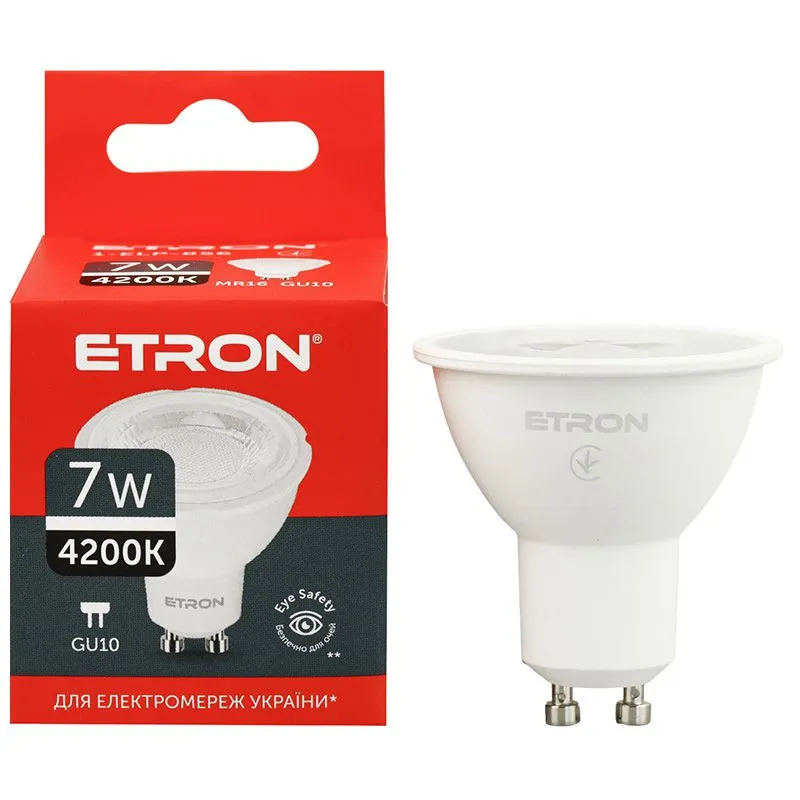 Лампа світлодіодна Etron, 7W, MR16, GU10, 4200K, 1-ELP-856 купити недорого в Україні, фото 1