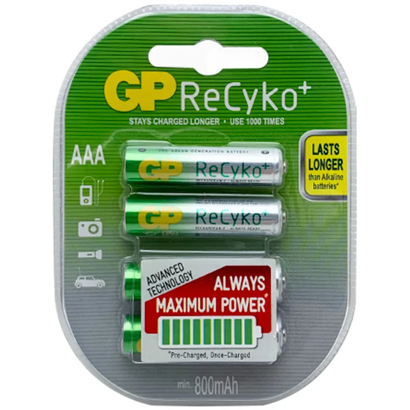 Акумулятор GP Batteries Recyko NiMH, 85AAAHCB-UC4, 1,2 В, AAA, блістер, ЦБ-0060788 купити недорого в Україні, фото 1