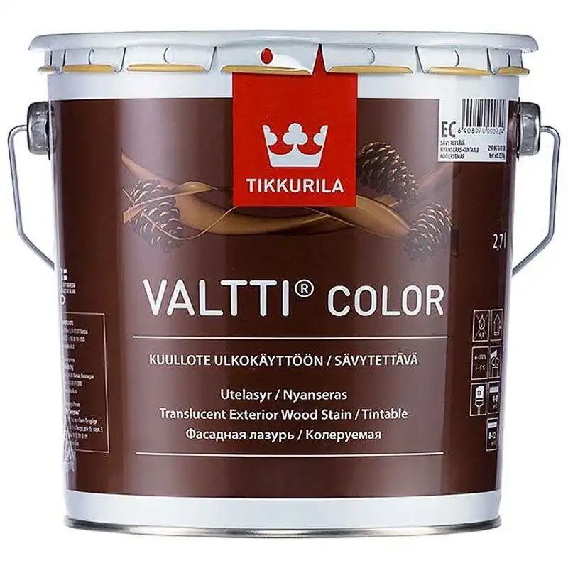 Морилка Tikkurila Valtti Color ЕС, 2,7 л, бесцветный купить недорого в Украине, фото 1