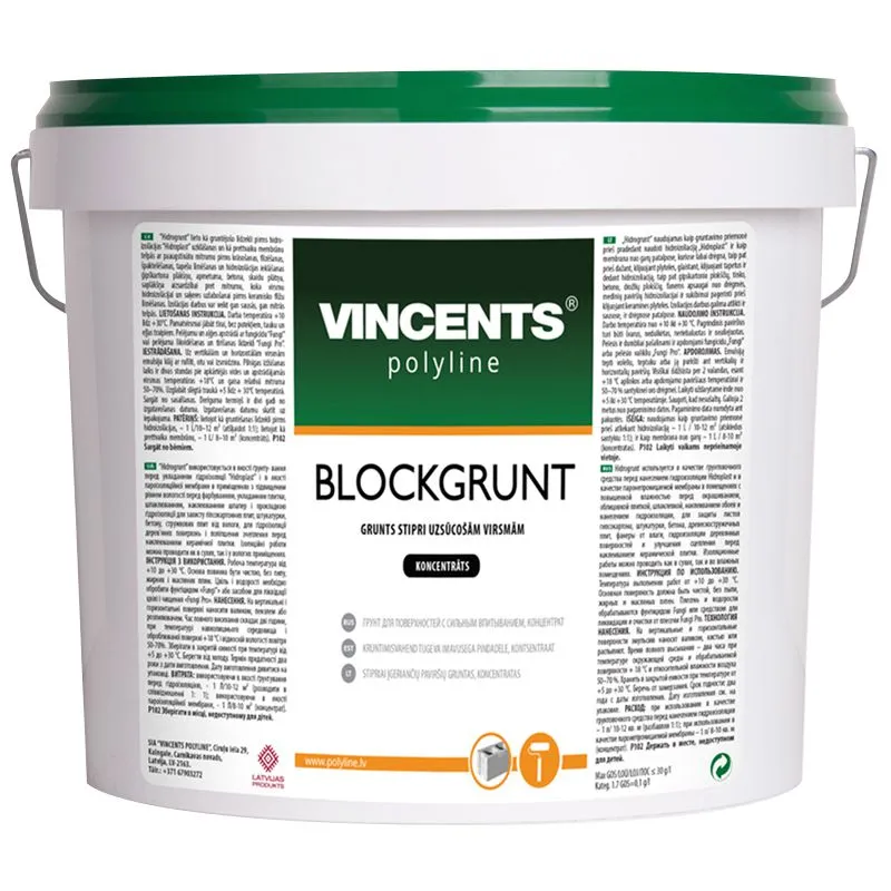 Грунтовка для поглинаючих основ Vincents Polyline Blockgrunt, 10 кг купити недорого в Україні, фото 1