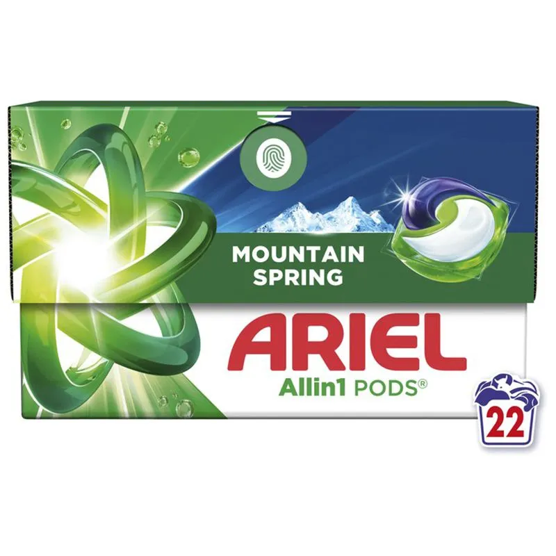 Капсули для прання Ariel Чистота та Свіжість Гірське джерело, 22 шт, 8700216765466 купити недорого в Україні, фото 2