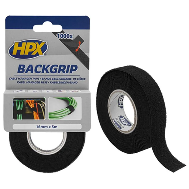 Лента-застежка для кабелей HPX Backgrip, 16 мм х 5 м, черный, BG1605 купить недорого в Украине, фото 2