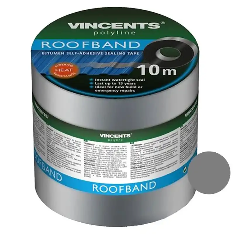 Стрічка ущільнювальна Vincents Roofband, 100 мм х 10 м, сіра купити недорого в Україні, фото 1