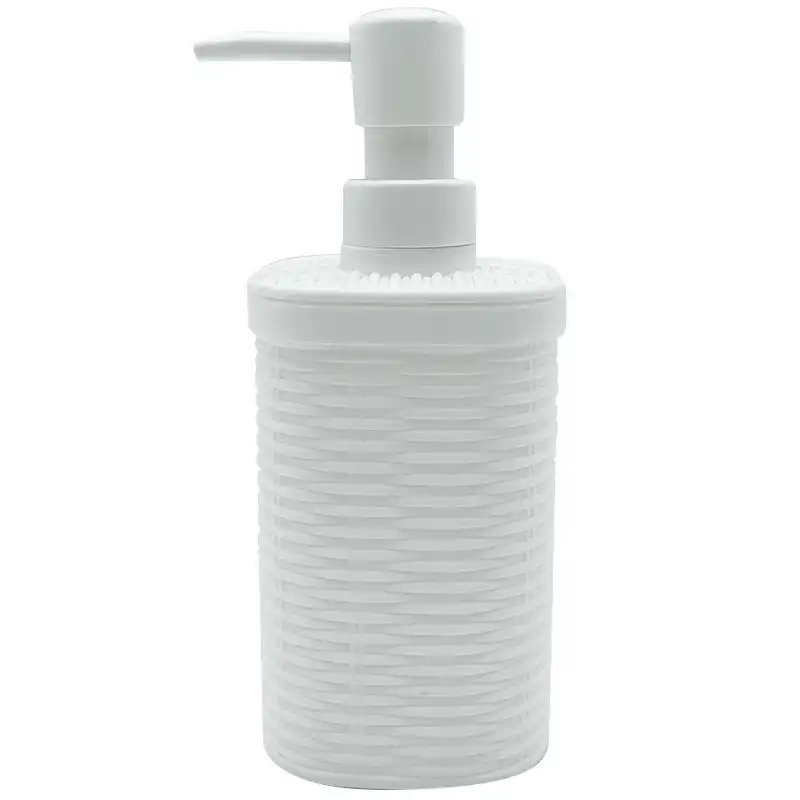 Дозатор для жидкого мыла Trento Rattan Ivory, кнопочный, пластиковый, 250 мл, бежевый, 50546 купить недорого в Украине, фото 1