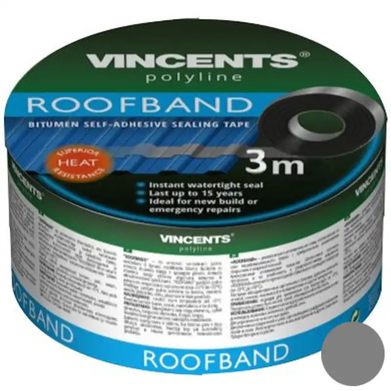 Стрічка ущільнювальна Vincents Roofband, 100х3000 мм, алюміній купити недорого в Україні, фото 1