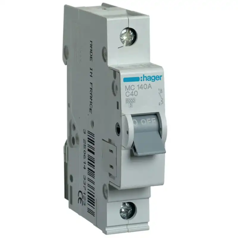 Автоматичний вимикач Hager, 1С, 40А, 6 kA, MC140A купити недорого в Україні, фото 1