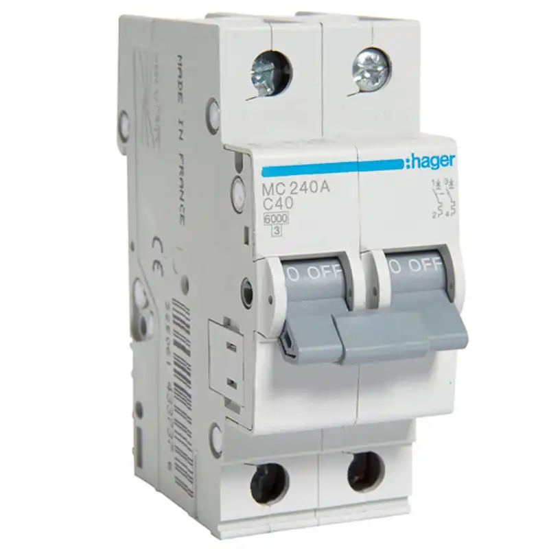 Автоматичний вимикач Hager, 2С, 40А, 6 kA, 2 м, MC240A купити недорого в Україні, фото 1
