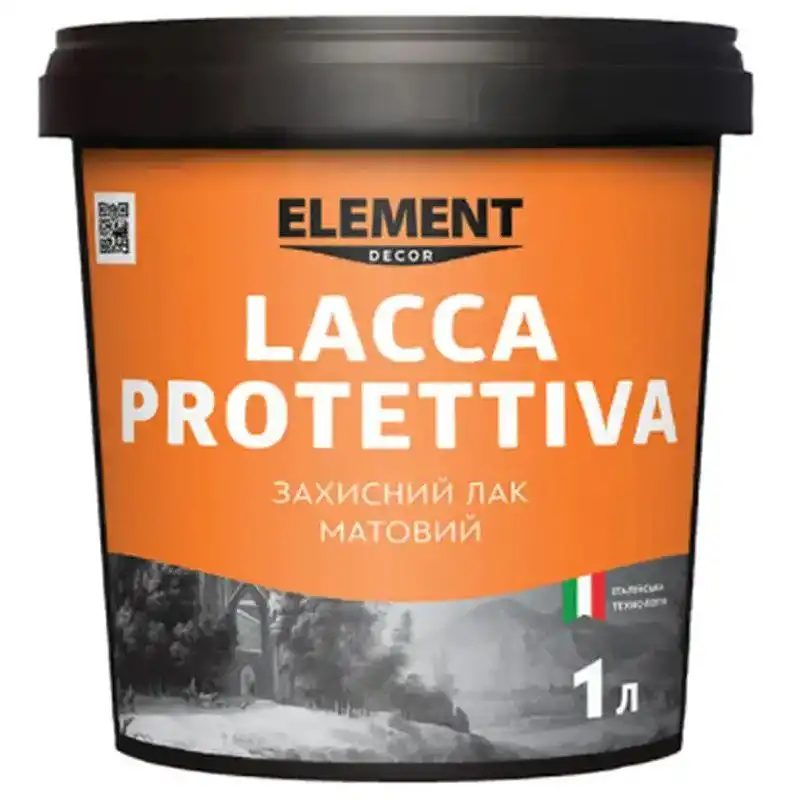 Лак акриловый защитный Element Lacca Protettiva, 1 л, матовый купить недорого в Украине, фото 1