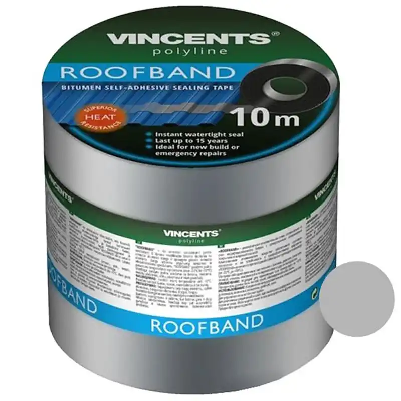 Стрічка ущільнювальна Vincents Roofband, 150 мм x 10 м, алюміній купити недорого в Україні, фото 1