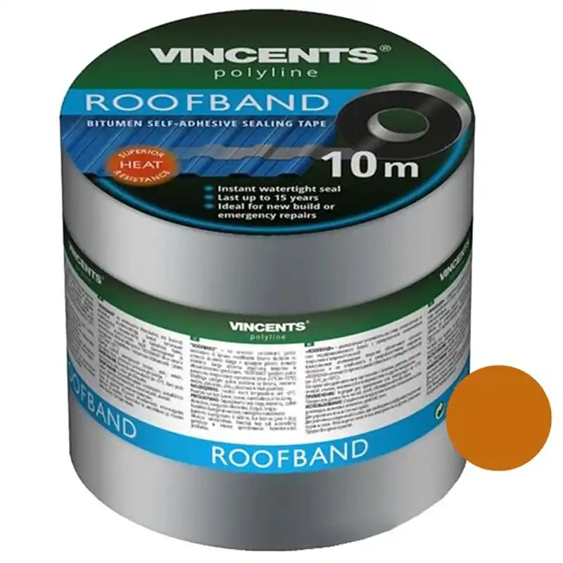 Стрічка ущільнювальна Vincents Roofband, 150 мм x 10 м, коричнева купити недорого в Україні, фото 1