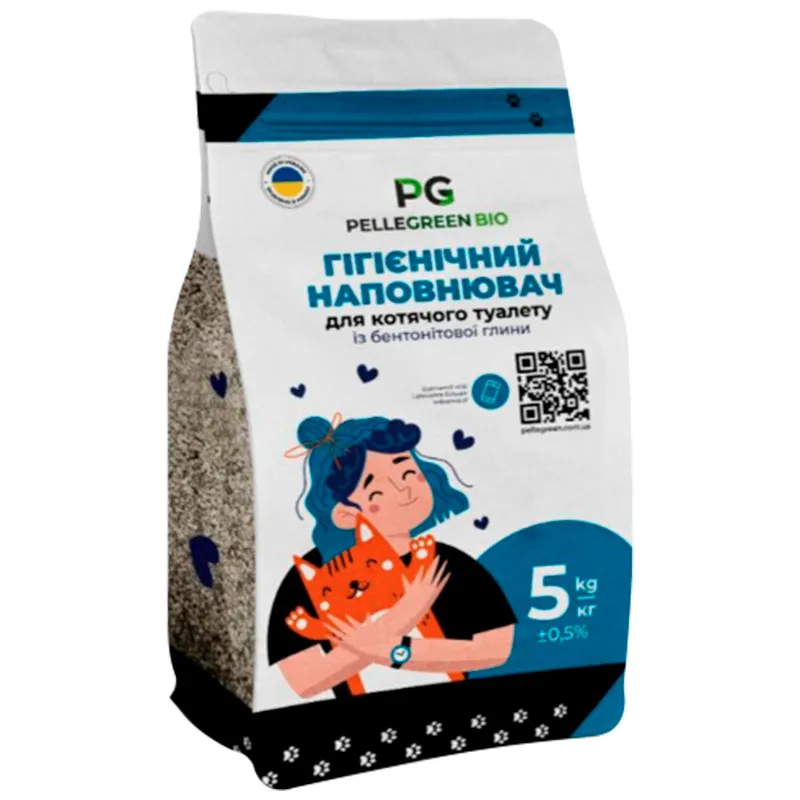 Наполнитель для кошачьих туалетов из бентонитовой глины Pellegreen Bio, 5 кг, 600K4.B06 купить недорого в Украине, фото 1
