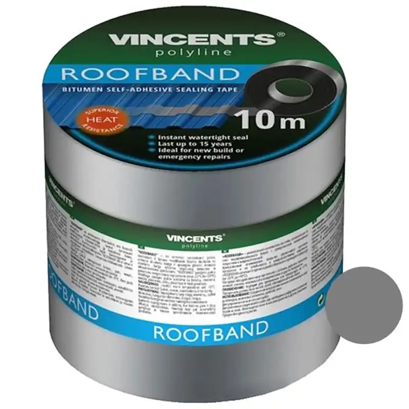 Стрічка ущільнювальна Vincents Roofband, 150 мм x 10 м, сіра купити недорого в Україні, фото 1