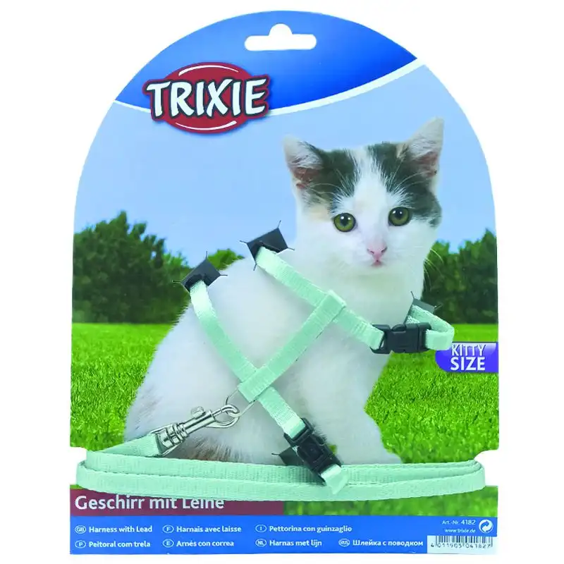 Повідок з шлеєю для кошенят Trixie, 1,2 м, кольоровий, 4182 купити недорого в Україні, фото 1