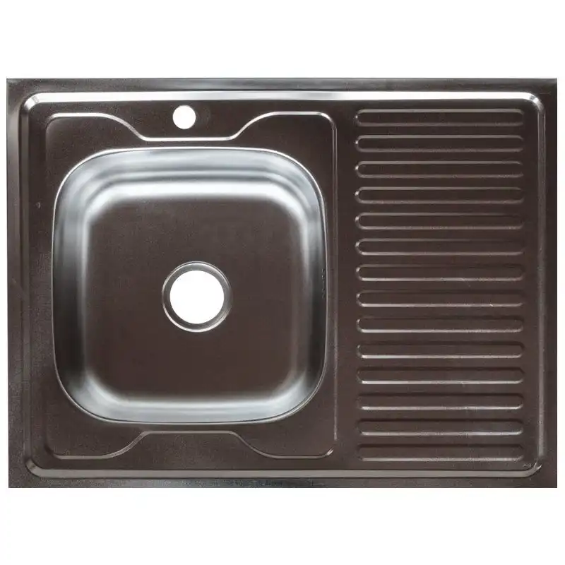Мийка кухонна Platinum Decor L 8060, 800x600x170 мм, нержавіюча сталь, сірий купити недорого в Україні, фото 1