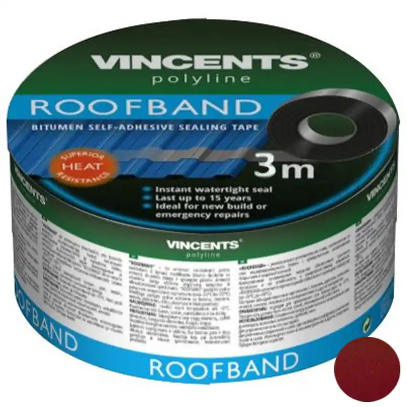 Стрічка ущільнювальна Vincents Roofband, 150x3000 мм, коричнева купити недорого в Україні, фото 1