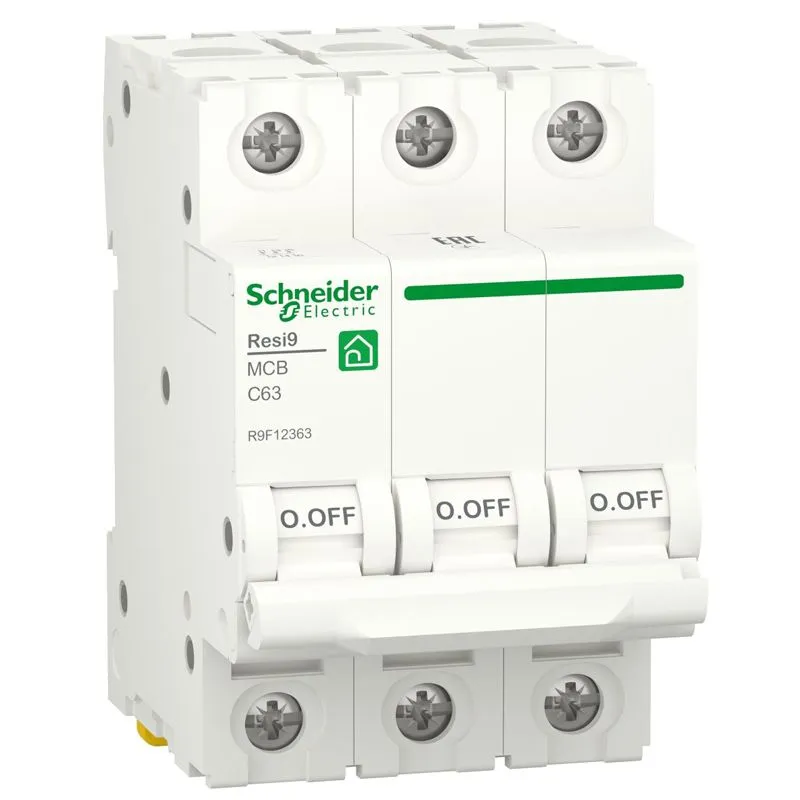 Автоматичний вимикач Schneider Electric, RESI9, 3P, 63A, С, 6KA, R9F12363 купити недорого в Україні, фото 1