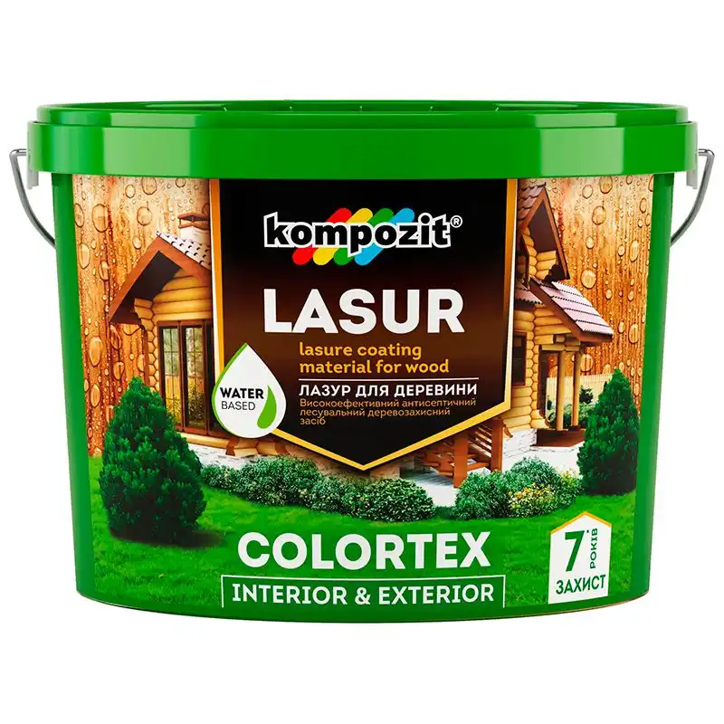 Лазур для дерева Kompozit Colortex, 2,5 л, прозорий купити недорого в Україні, фото 1