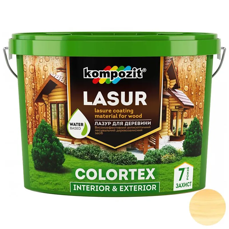 Лазурь по дереву Kompozit Colortex, 10 л, бесцветная купить недорого в Украине, фото 1