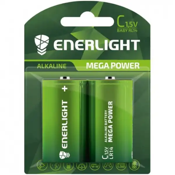 Батарейка Enerlight Mega Power, C BLI 2 купити недорого в Україні, фото 1