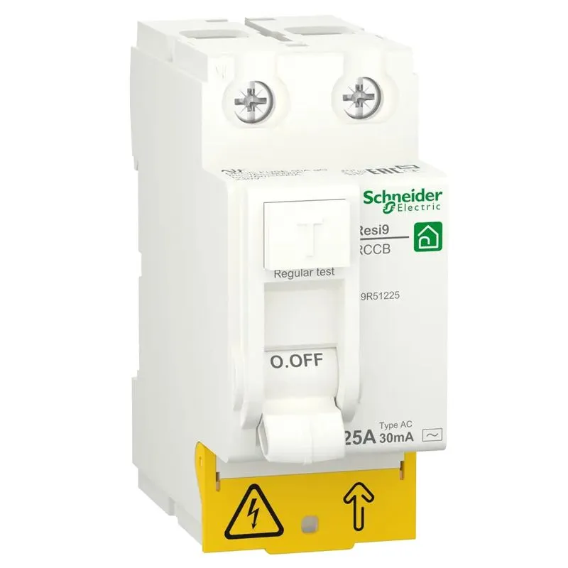 Дифференциальный выключатель Schneider Electric RESI9, 2 P, 25 A, 30 mA, АС, R9R51225 купить недорого в Украине, фото 1