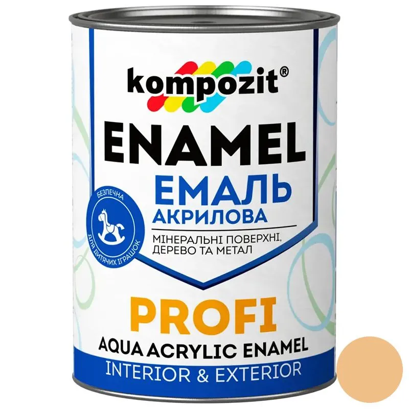 Эмаль акриловая Kompozit Profi, 0,7 л, бежевый купить недорого в Украине, фото 1