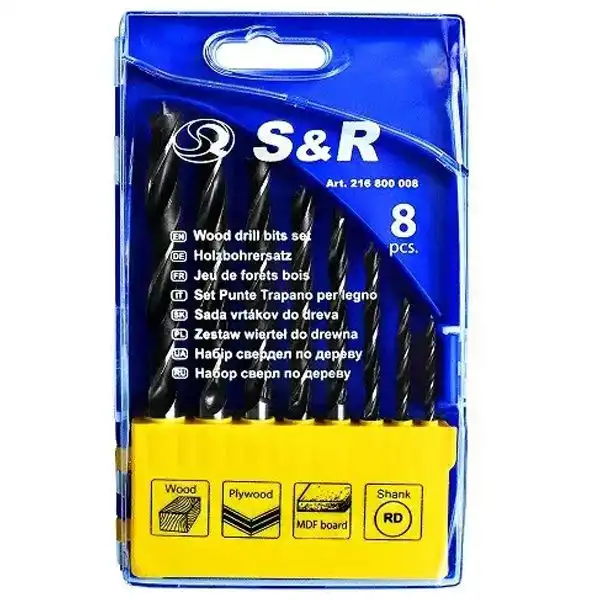 Набор свёрл по дереву S&R, 3-10 мм, 8 шт, 216800008 купить недорого в Украине, фото 1