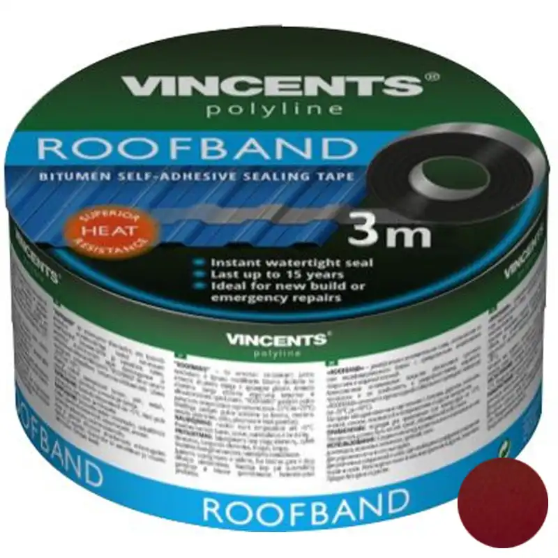 Лента уплотнительная Vincents Roofband, 200x3000 мм, коричневая купить недорого в Украине, фото 1