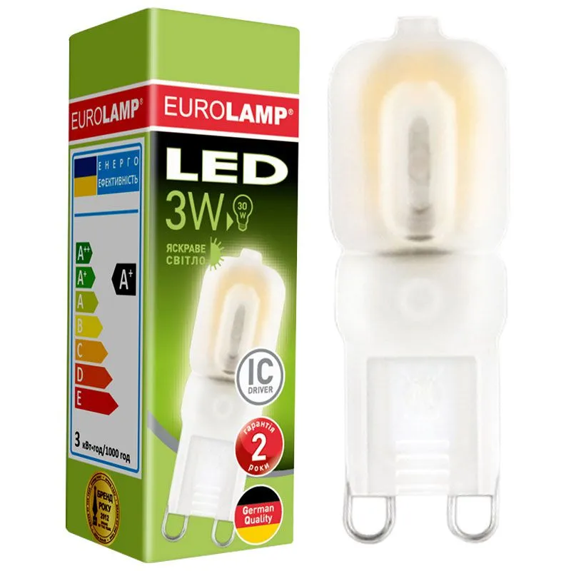 Лампа світлодіодна капсульна Eurolamp, 3 Вт, 3000K, LED-G9-0330(220) купити недорого в Україні, фото 2