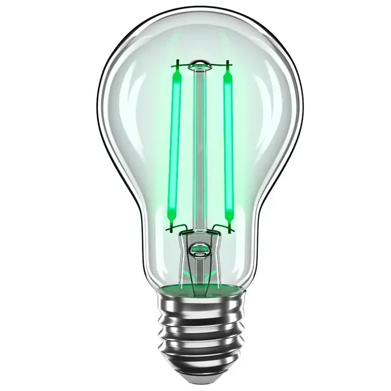 Лампа светодиодная филаментная Velmax, 2 Вт, A60, E27, 2200 К, 200 лм, зеленый, 21-40-10 купить недорого в Украине, фото 1