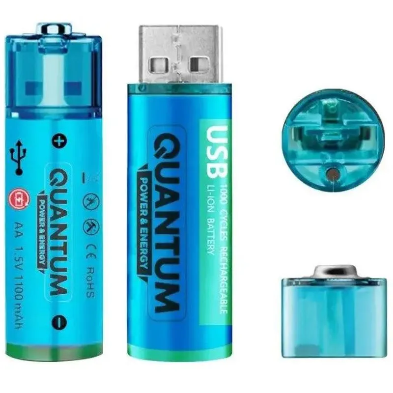 Аккумулятор Quantum, Li-ion, USB, AA, 1,5 В, 1100 мА, 2 шт купить недорого в Украине, фото 2