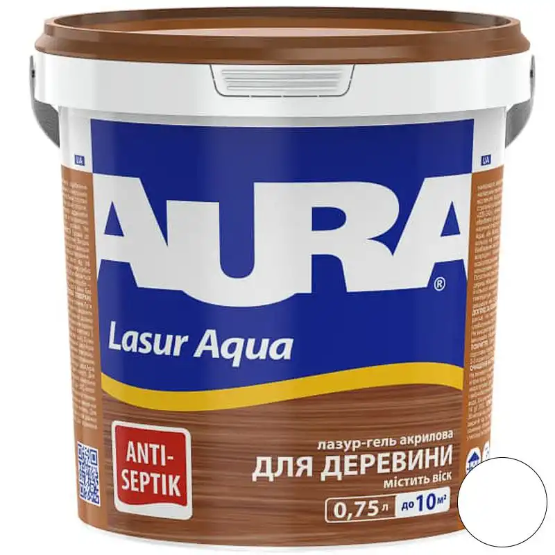 Лазур акрилова Aura Lasur Aqua, 0,75 л, білий купити недорого в Україні, фото 1