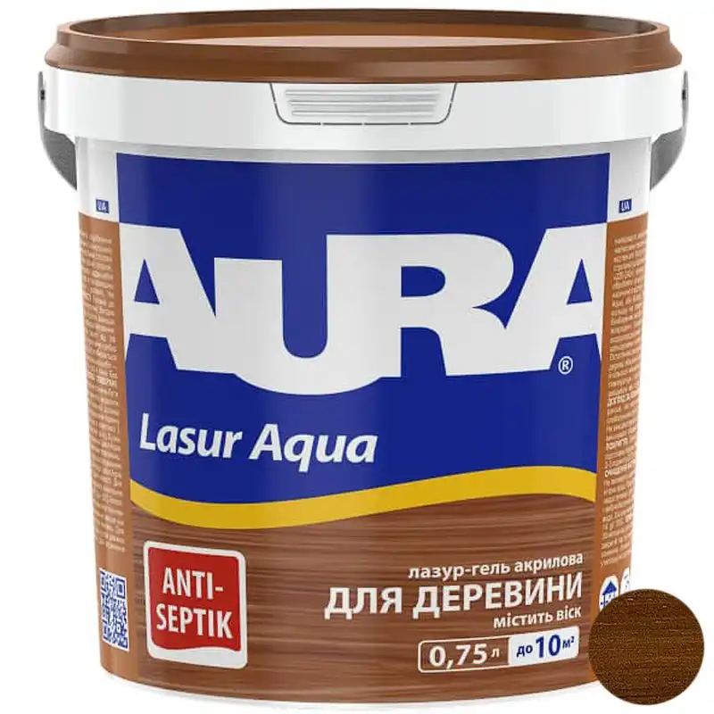 Лазур акрилова Aura Lasur Aqua, 0,75 л, горіх купити недорого в Україні, фото 1