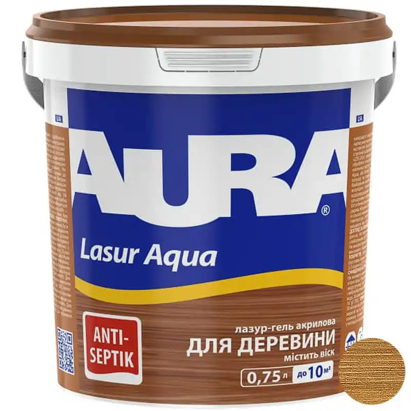 Лазур акрилова Aura Lasur Aqua, 0,75 л, дуб купити недорого в Україні, фото 1