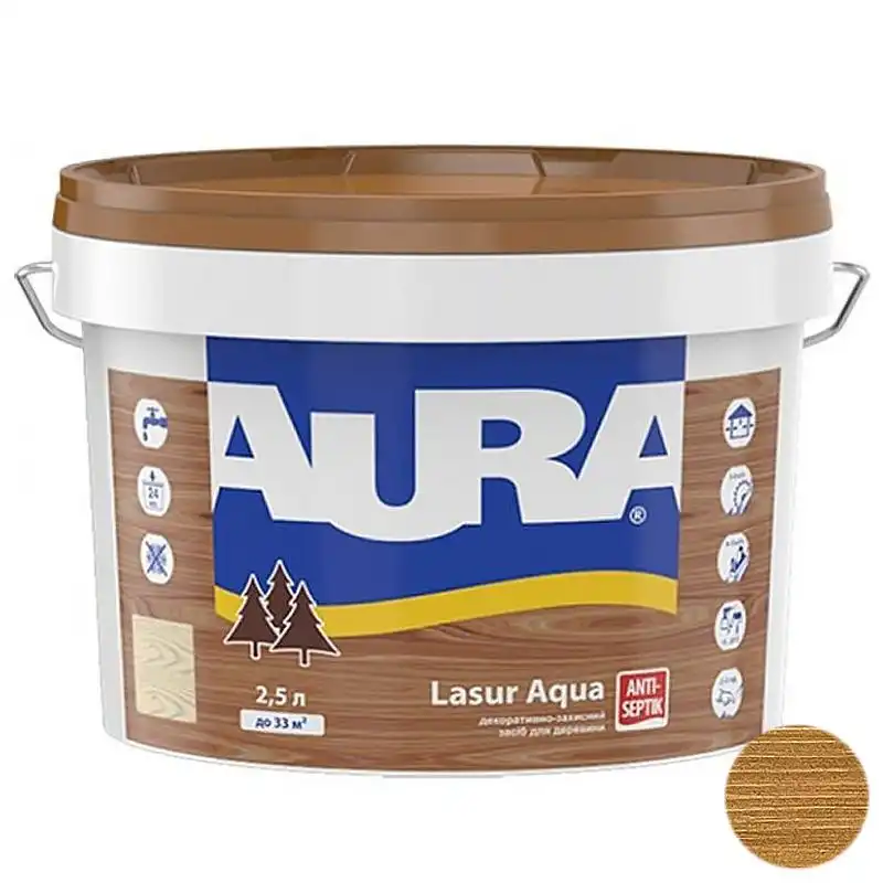 Лазур акрилова Aura Lasur Aqua, 2,5 л, дуб купити недорого в Україні, фото 1